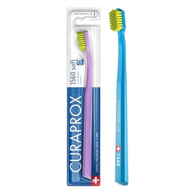 Curaprox CS 1560 Soft Toothbrush – Firmer Brushing Experience | Gentle Plaque Removal for Adults | Single Pack, Random Color