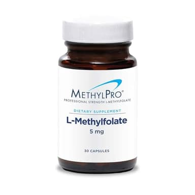 MethylPro L-Methylfolate 5 mg - L Methyl Folate, Methylfolate Supplement for Women & Men, Methylated Vitamin B9 (5-MTHF) for Brain Health, Focus, Calm - 30 Capsules (Pack of 1)