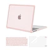 MOSISO Compatible with MacBook Air 13 inch Case 2025 2024 2023 2022 M3 A3113 M2 A2681,Anti-Cracking Heavy Duty TPU Bumper Plastic Hard Case&Keyboard Skin&Screen Film for MacBook Air 13.6, Pink