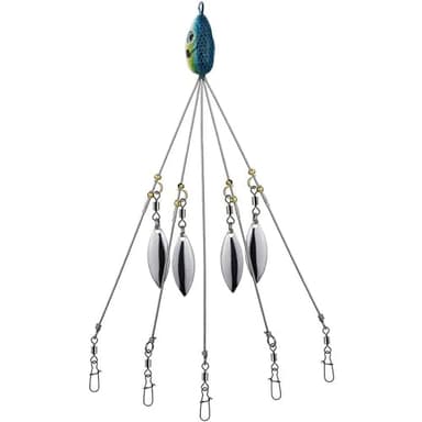 Umbrella Rigs for Bass Stripers Fishing, Blue Freshwater Fishing Swimbait Lures Rig Kit, Lures, Baits and Attractants，Bait Rigs