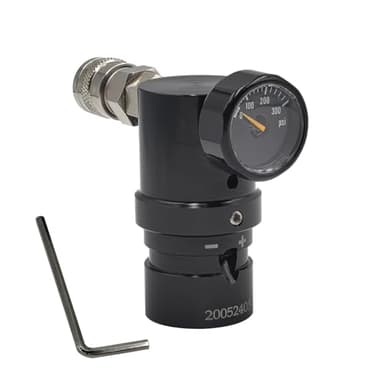 Aopkeo HPA Low Pressure MR Reg GEN2 Micro CO2 Regulator Adjustable with US 2202 Foster Output 20psi to 200psi for Airsoft Pistol PCP Paintball (Only Regulator)