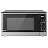 Panasonic NN-SN76LS 1.6 cu.ft Cyclonic Inverter Countertop Microwave Oven 1250Watt Power with Genius Sensor Cooking, 19.44"D x 21.88"W x 11.94"H, Stainless Steel