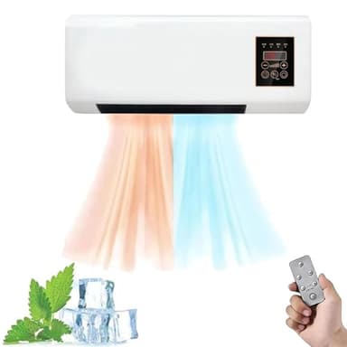Portable Air Conditioning Split Max, 2 In 1 Airs Conditioner, The Quiet One Fast Natural Wind/Heating Timer for Home or Office(A)