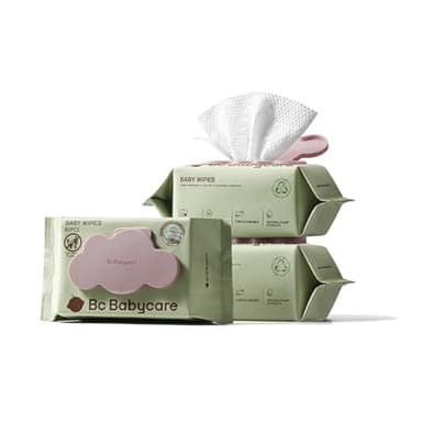 Bc Babycare Cloud Moist Baby Wipes, Thick & XL, 99% Water, Ultra-Hydrating, Unscented, Hypoallergenic for Sensitive Skin, Biodegradable, 3 Flip-Top, 240 Count