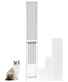 FANTREK Dog Door for Sliding Door - Opening Width: 8.66 in, Max Height: 84.25 in - Cat Dog Door for Sliding Glass Door - Patio Sliding Door Dog Door Insert, Mediun, White