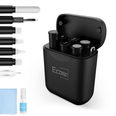 ECASP Cleaner Kit for AirPod,Multi-Tool iPhone Cleaning Kit,Cell Phone Cleaning Repair & Recovery for iPhone & iPad(Type C)Charging Port,Lightning Cables&Connectors,Easy to Store & Carry Design,Black