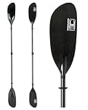 OCEANBROAD Full Carbon Fiber Adjustable Kayak Paddle, 86in-90.5in/220cm-230cm, 2-Piece, with Paddle Bag and Paddle Leash, Black