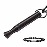 Ruimestron Breathing Necklace to Quit Smoking | Fum Vaporless Inhaler Necklace | Anti-Anxiety Whistle Jewelry & Stop Smoking Aid Tool for Women/Men | Smokeless Inhaler with Adjustable Chain (Black)