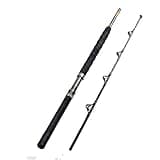Fiblink 1-Piece/2-Piece Saltwater Offshore Heavy Trolling Rod Big Game Roller Rod Conventional Boat Fishing Pole with Roller Guides (2-Piece,5’6”,30-50LB)