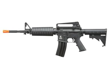 Lancer Tactical M4A1 Gas Blowback Airsoft Gas Rifle Full Scale RIS/Carbine (Carbine/Polymer, Black)