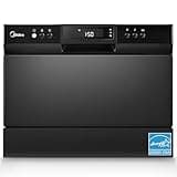 Midea MDC22P1ABB Table-top Countertop, Energy Star Portable Dishwasher, 6 Place Settings & 8 Washing Programs, Speed, Baby-Care, ECO& Glass, Dish Washer for Dorm, RV& Apartment, Black