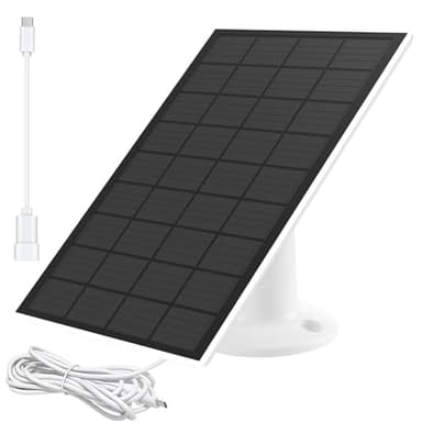 Solar Panel for eufy Camera, for eufyCam 2/2 Pro,2C/2C Pro,E,soloCam E20/E40 Spotlight,IP65 Waterproof USB-C Solar Panel Charger for eufy with Micro USB & Micro Plug (1Pack)