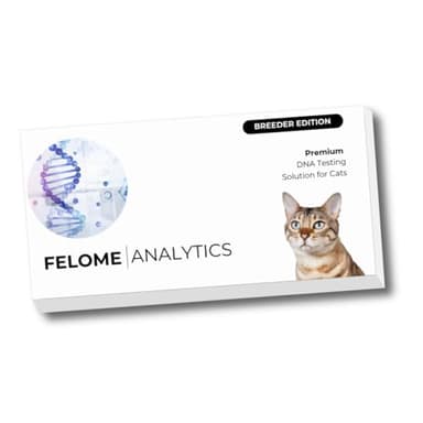 Felome Cat DNA Analysis Genetic Health Panel for Breeders, Screens 70+ Disease Variants, 55+ Colour and Trait Markers, Blood Type Analysis