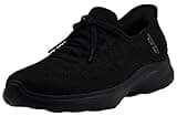 Skechers Women's Hands Free Slip-Ins Go Walk 6-Lovely Day Sneaker, Black/Black, 10 W US