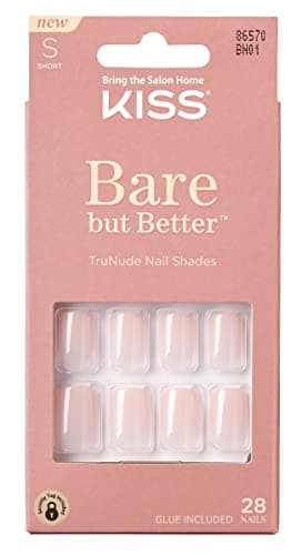 Kiss Bare But Better Nails 28 Count Short Length Nude (Pack of 3)