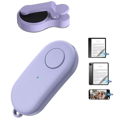 Remote Control Page Turner for Kindle Paperwhite Oasis Kobo eReaders,Kindle Clicker Page Turner Accessories for iPhone,iPad, Android Tablets Reading Novels,Camera Video Record&Shutter Selfie (Purple)
