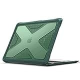 Fintie Case for MacBook Air 13 Inch A2337 (M1) / A2179 / A1932 (2018-2021 2022 Release) - Heavy Duty Hard Shell Cover with TPU Bumper for MacBook Air 13 Retina Display w/Touch ID, Midnight Green