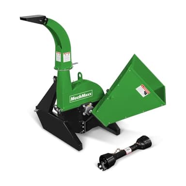 MechMaxx 4'' Inch PTO Powered 3 Point Wood Chipper Shredder Mulcher Attachment for Tractors Up to 45HP, (PTO Shaft Included), Model BX42S Green