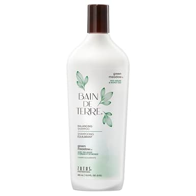 Bain de Terre Green Meadow Balancing Shampoo, Gentle Cleansing for Soft, Silky Hair with Argan & Monoi Oils, Paraben-free, Color-Safe, 13.5 Fl Oz