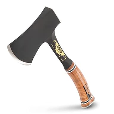 ESTWING Special Edition Sportsman's Axe - 14" Camping Hatchet with Forged Steel Construction & Genuine Leather Grip - E24ASEA