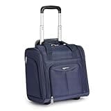 Amazon Basics Underseat Carry On Luggage with Wheels - 14" Rolling Travel Bag, Navy