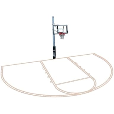 Basketball Court Marking Kit Basketball Court Stencil Kit for Concrete Driveway to Paint Basketball Court Lines Half Court High School Regulation Size 39.6' x 21'