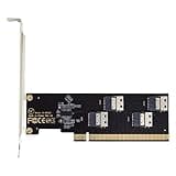 Cablecc Slimline Four SFF-8654 4X 4 NVME to PCIE Express 3.0 4.0 Raid Card VROC Raid0 Hyper Adapter