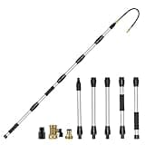 Buyplus Gutter Cleaner Tools from The Ground, Rain Gutter Cleaner Hose Attachment with Extension Poles Up to 8FT, Bendable Gutter Wand | 5 Spray Patterns, Perfect for Garden Hose