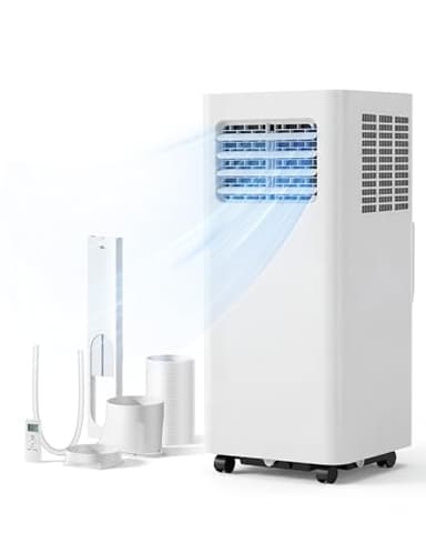 Feelfunn 8000 BTU Portable Air Conditioner, 3-in-1 Cools 350 Sq.Ft, Quiet AC with Fan & Dehumidifier, LED Display, Remote, 24H Timer, Window Kit, for Bedroom/Office/Dorms