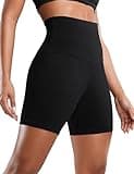 CRZ YOGA Super High Waisted Butterluxe Womens Biker Shorts 6 Inches - Buttery Soft Workout Yoga Over Belly Black X-Small