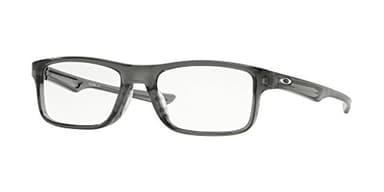 Oakley Mens Ox8081 Plank 2.0 Rectangular Prescription Eyewear Frames, Polished Grey Smoke/Demo Lens, 53 mm