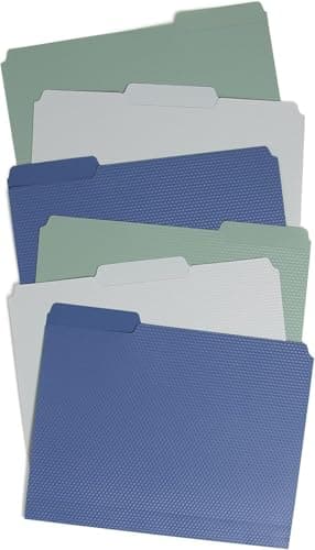 U Brands Fashion File Folders, 1/3-Cut Tabs in Assorted Positions, Letter Size, Office Supplies, 6 Count (Poly)