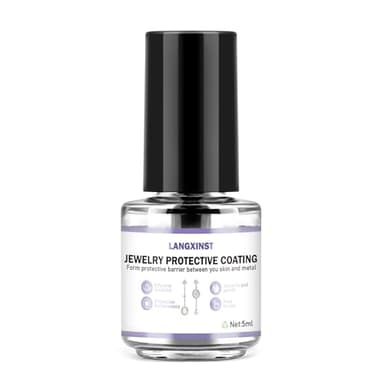 LANGXINST 5ml Jewelry Protective Coating,Jewelry Sealant, Clear Invisible Long-Lasting Protection Forms a Protective Barrier Between Skin and Metal Suitable for Earrings, Rings, and Bracelets