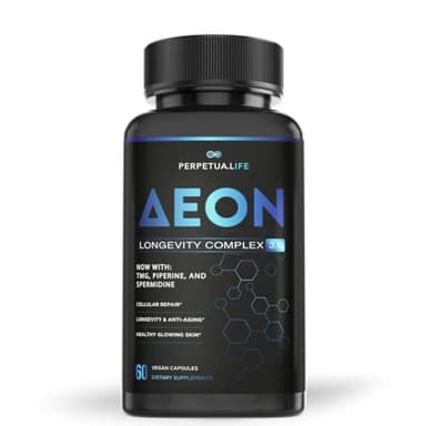 AEON Liposomal NAD+ Longevity Complex, with NAD+, NR, Resveratrol, Quercetin, Fisetin, L Theanine, TMG, EGCG, Spermidine, Astragalus, Anti-Aging Supplement, Vegan, 60 Capsules