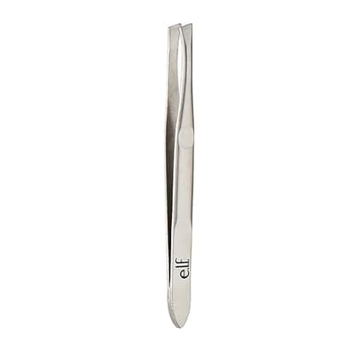 e.l.f. Slant Tweezer, Professional Quality Stainless Steel, Provides a Strong Grip, Removes Hairs Accurately, Shapes, Defines, Easy To Use, Ergonomically-Designed