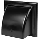 Awenta 6'' Inch Exhaust Hood Vent with Rain Cover, Black, Outdoor Air Vent Cover, HVAC Clothes Dryer Vent Duct Cover, 10'' x 10'' Inch Exhaust Cap - 150MM (250X250MM)