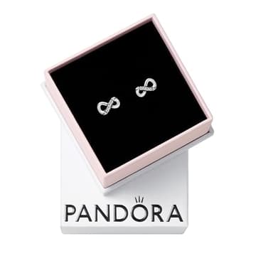 PANDORA Sparkling Infinity Stud Earrings - Stunning Women's Earrings - Gift for Her - Sterling Silver & Cubic Zirconia - With Gift Box