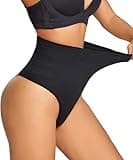 Dulchany Thong Shapewear Tummy Control Underwear for Women High Waist Shaper Panties Black
