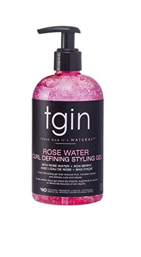 tgin Rose Water Curl Defining Styling Gel – Lightweight Hair Gel for Soft, Defined Curls – Curly Hair Products for Frizz Reduction & Volume Boost – No Buildup, Flake-Control Formula – 13 Oz