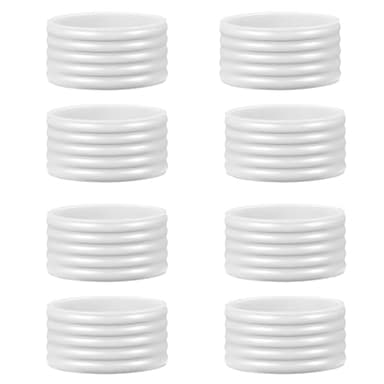 Good Elasticity 8 Pcs White Tennis Racket/Pickleball Paddles/Squash Silicone Ring Racket Grip Bands Rubber Ring,Grip Finishing Ring/Racquet Grips Overgrip (8pcs White)