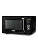 COMMERCIAL CHEF 0.9 Cubic Foot Microwave with 10 Power Levels, Small Microwave with Grip Handle, 900W Countertop Microwave with Digital Display, Door Lock and Kitchen Timer, Black