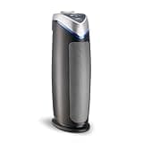 GermGuardian 4-In-1 HEPA Air Purifier for Home, Large Rooms Up To 743 Sq. Ft. with HEPA Air Filter, UC-V Light & Odor Reduction, AC4825E, 22" Tower, Gray