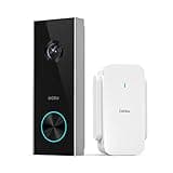 AOSU Doorbell Camera Wireless, Battery-Powered Video Doorbell with Chime, 2K Resolution, No Monthly Fees, 166° Ultra Wide Angle, 180-Day Battery Life, AI Detection, Work with Alexa & Google Assistant