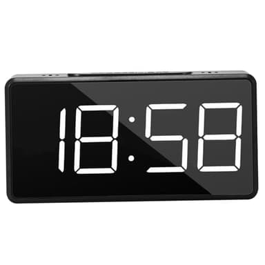 fkngcp Mini Digital Clock, 4x2 Inch Tiny Digital Clock, USB or Battery Powered LED with 2 Light Setting, Timing Snooze Function Black for Home, Office, Hotel Tiny