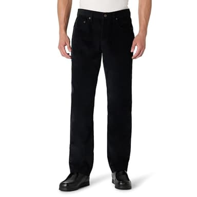 Amazon Essentials Men's Straight Fit 5 Pocket Corduroy Pant, Black, 40W x 30L