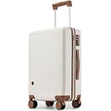 Hulsin Carry on Luggage with Spinner Wheels, 22x14x9 Airline Approved Carry-on Suitcase, Small Hardside Luggage with TSA Lock,Hard Shell Suitcase,Hard Case for Travel (White, 20-Inch)