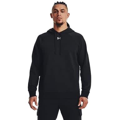 Under Armour Men's Rival Fleece Hoodie, (001) Black / / White, Large