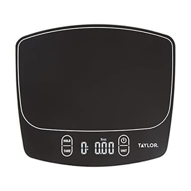Taylor Waterproof Digital Kitchen Scale, 11 pounds, Black