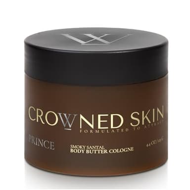 Crowned Skin Prince Body Butter Cologne for Men | Oceanic & Woody | New Moisturizing Formula Scented with White Musk & Bergamot | Infused with Natural Shea & Mango Butters | All-Day Fragrance | 4.4oz