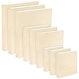 Pllieay 9 Pack 3 Sizes Wood Canvas Board, Unfinished Wood Cradled Painting Panel Boards for Pouring Art, Crafts, Painting and Encaustic Art, 4’’, 6’’, 8’’